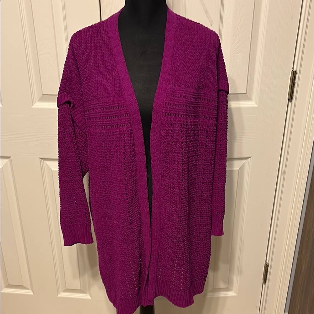 Terra & Sky Plus Open Front Cardigan - Picture 1 of 12
